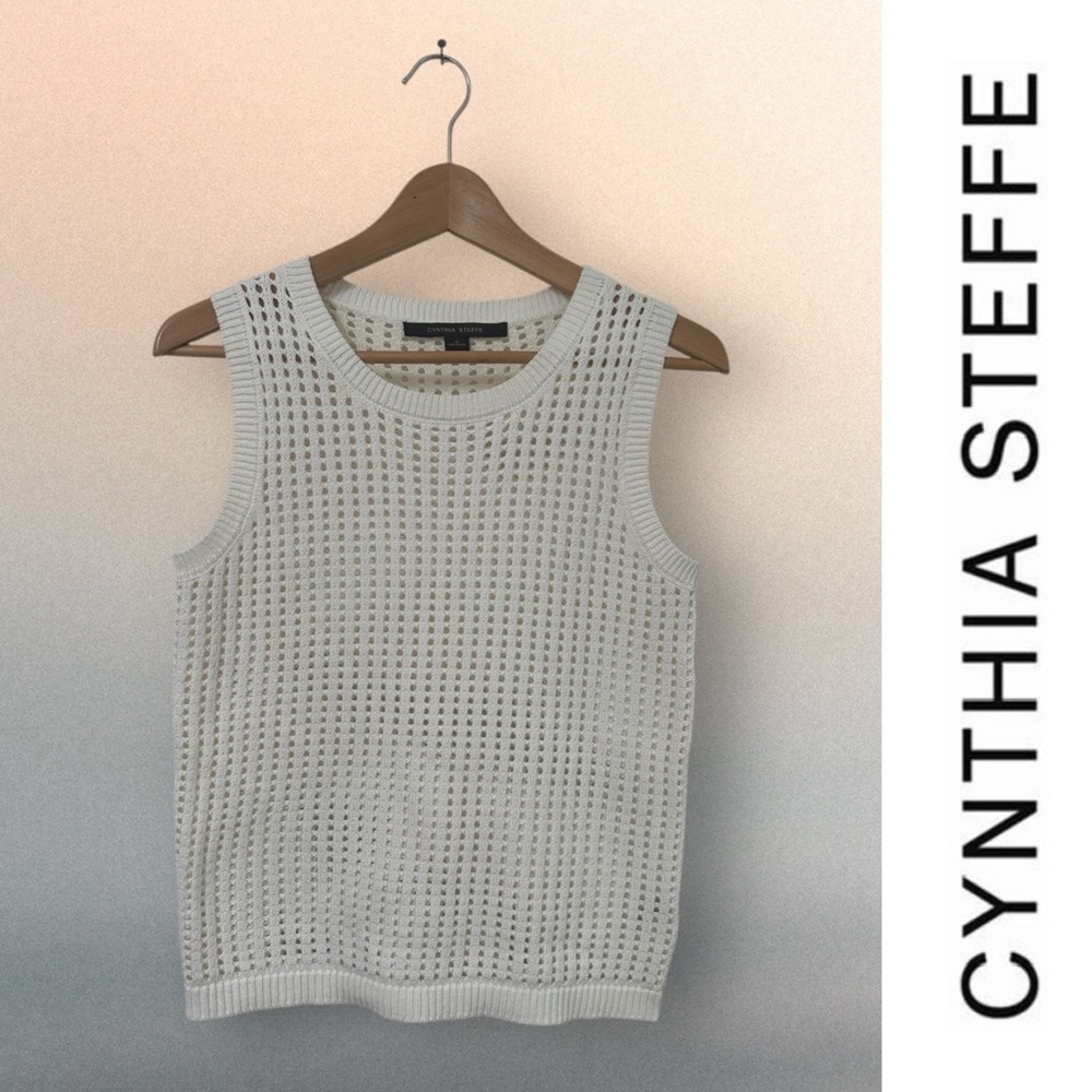 NWOT Cynthia Steffe Ivory Open Knit Sweater, Size XS, MSRP $59